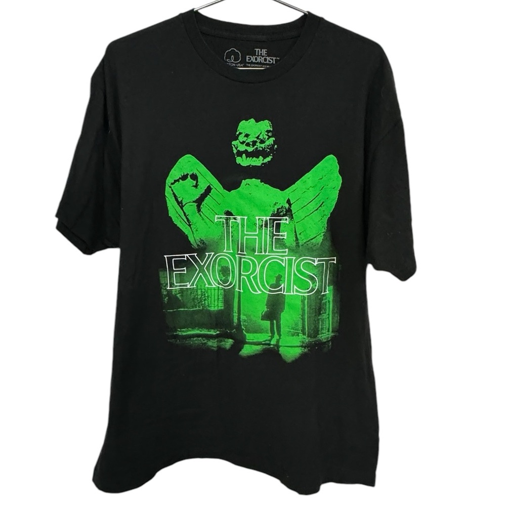 Retro The Exorcist Horror Movie Black & Green Men’s XL T-Shirt MINTY